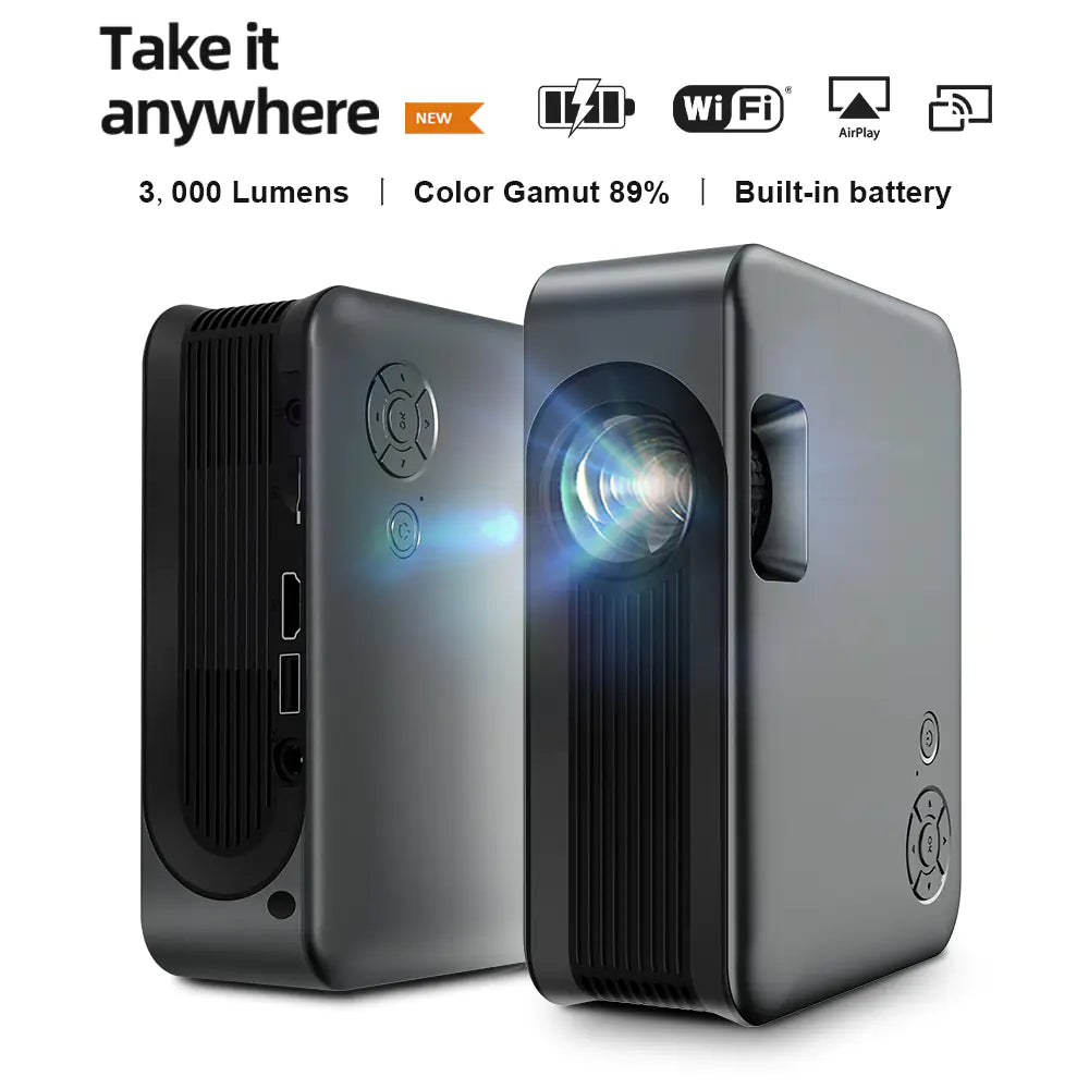 Portable HD Wireless Mini Projector for Outdoors