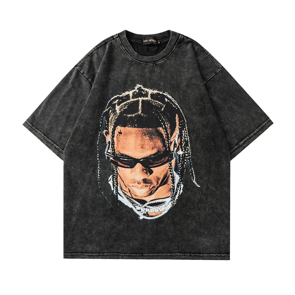 Chalk Printed Short-sleeved T-shirt