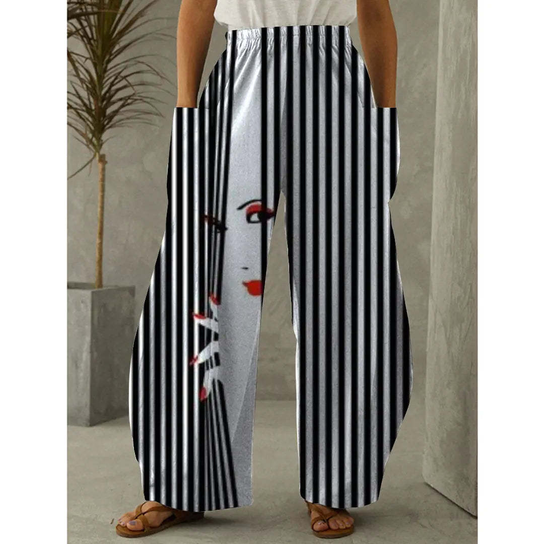 Fashion Graffiti Printed Women's Trousers