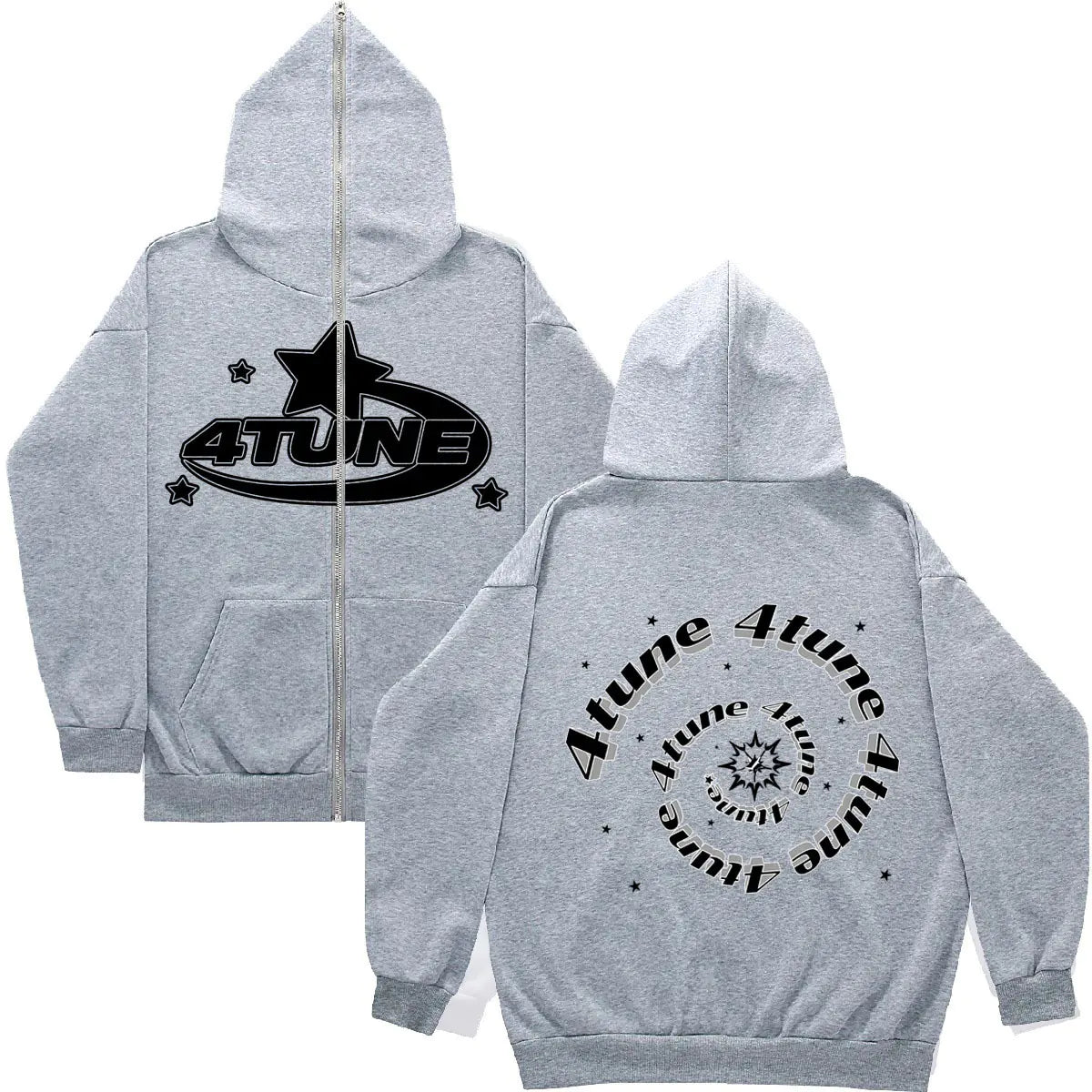Y2K Style Men's Full-Zip Hoodie Casual Jacket