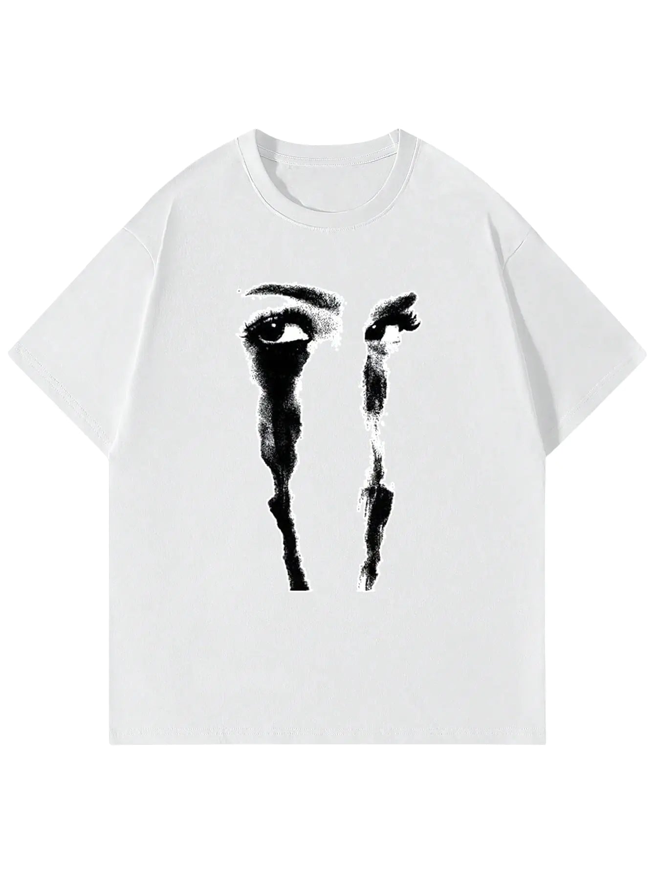 HUX Mens Letter  T Shirt Short Sleeve Round Neck Tee Tops White