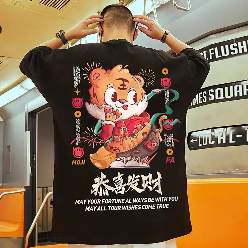 Vintage Y2K Style-Men's Cotton  T-Shirt
