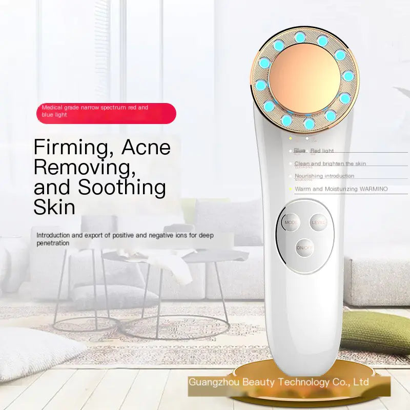 Cross-Border Red Blue Light EMS Facial Massage Device