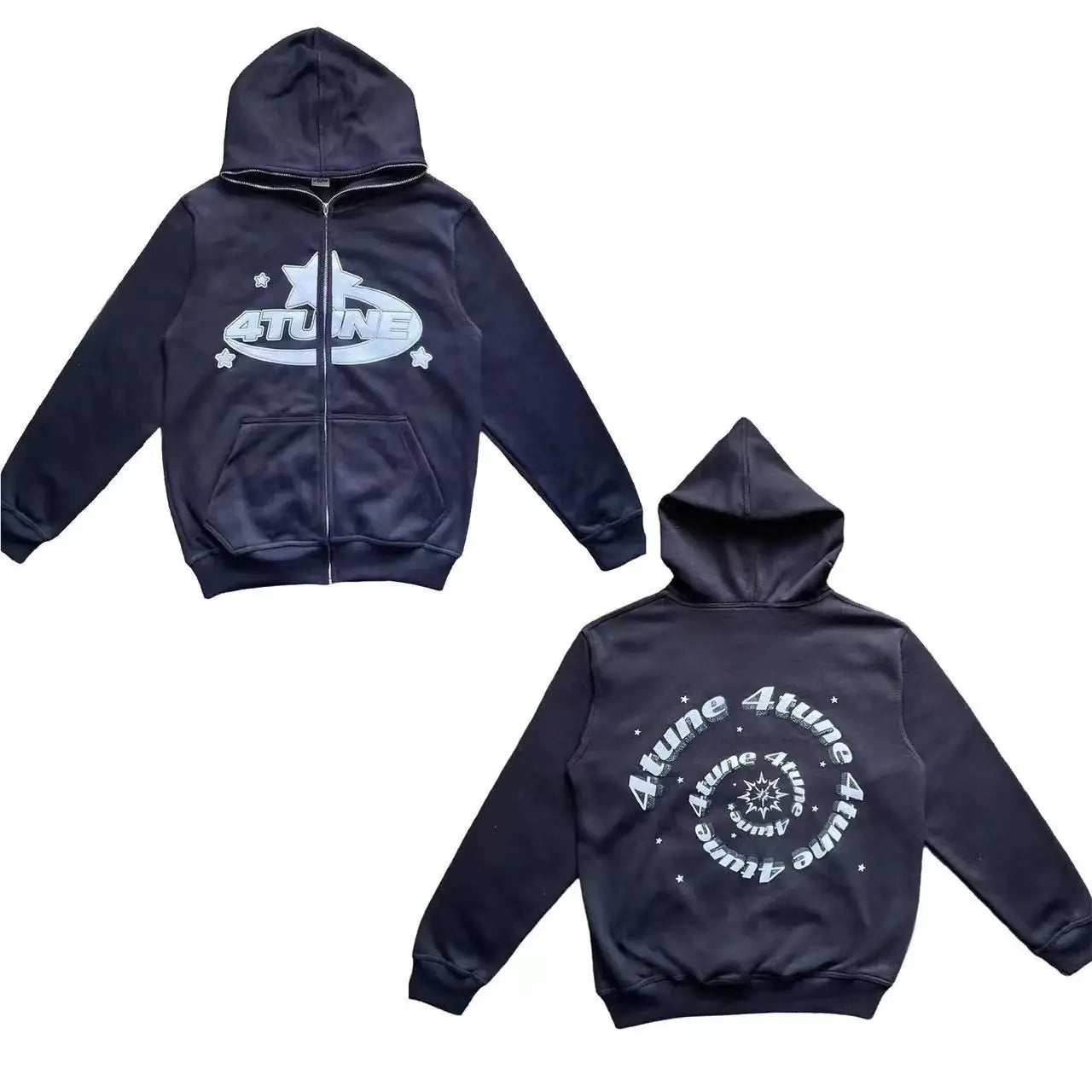 Y2K Style Men's Full-Zip Hoodie Casual Jacket