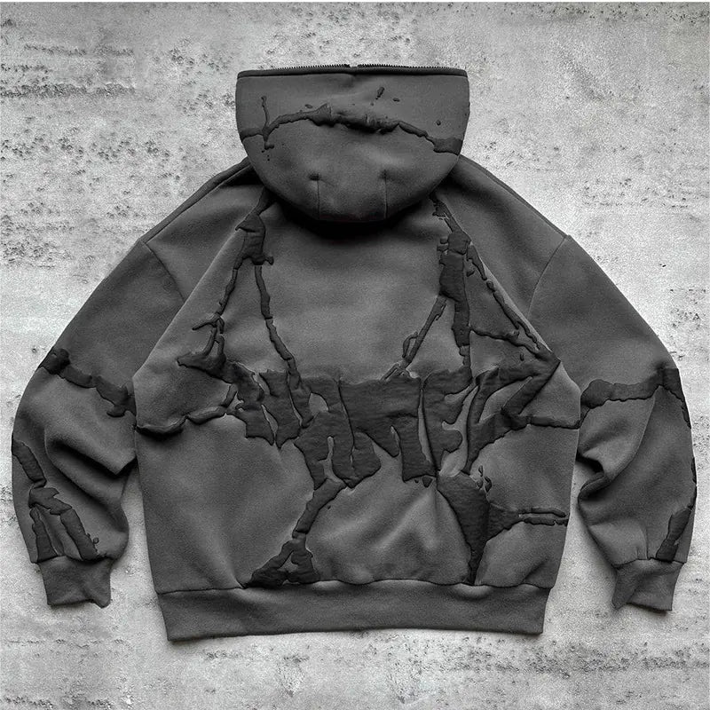 Y2K Style Streetwear Zip Hoodie for Men and Women