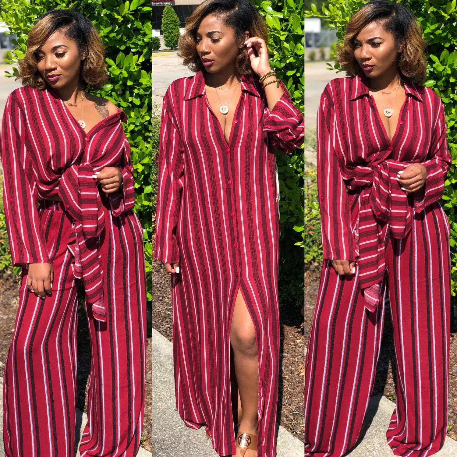 2-Piece Set: Wide Leg Pants and Cotton Linen Outfit