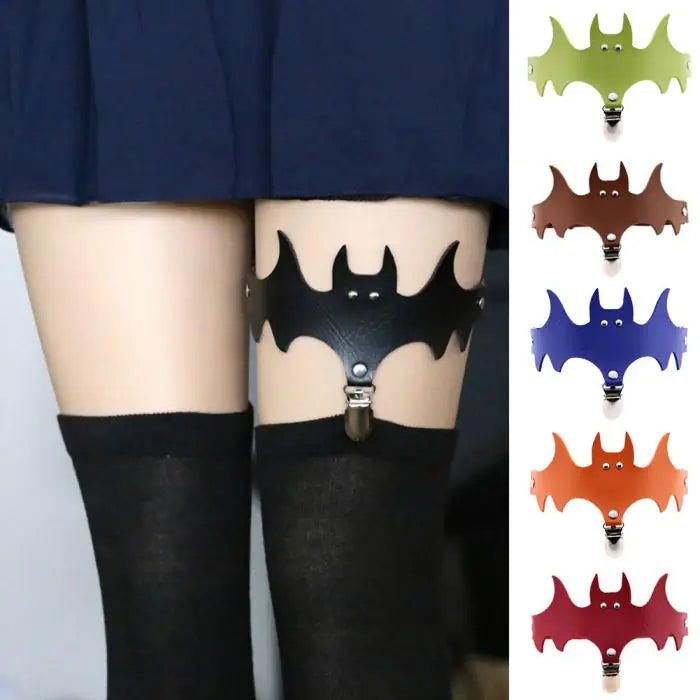 Halloween Christmas Bat Wing Leg Garters and Clips