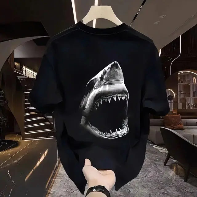 Shark Loose Cotton Short Sleeve T-Shirt