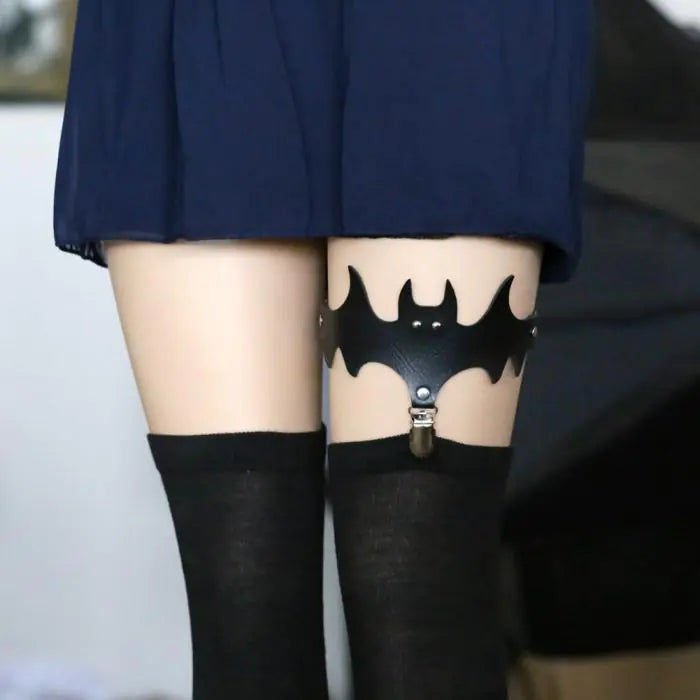 Halloween Christmas Bat Wing Leg Garters and Clips