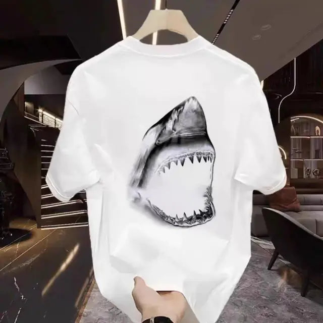 Shark Loose Cotton Short Sleeve T-Shirt