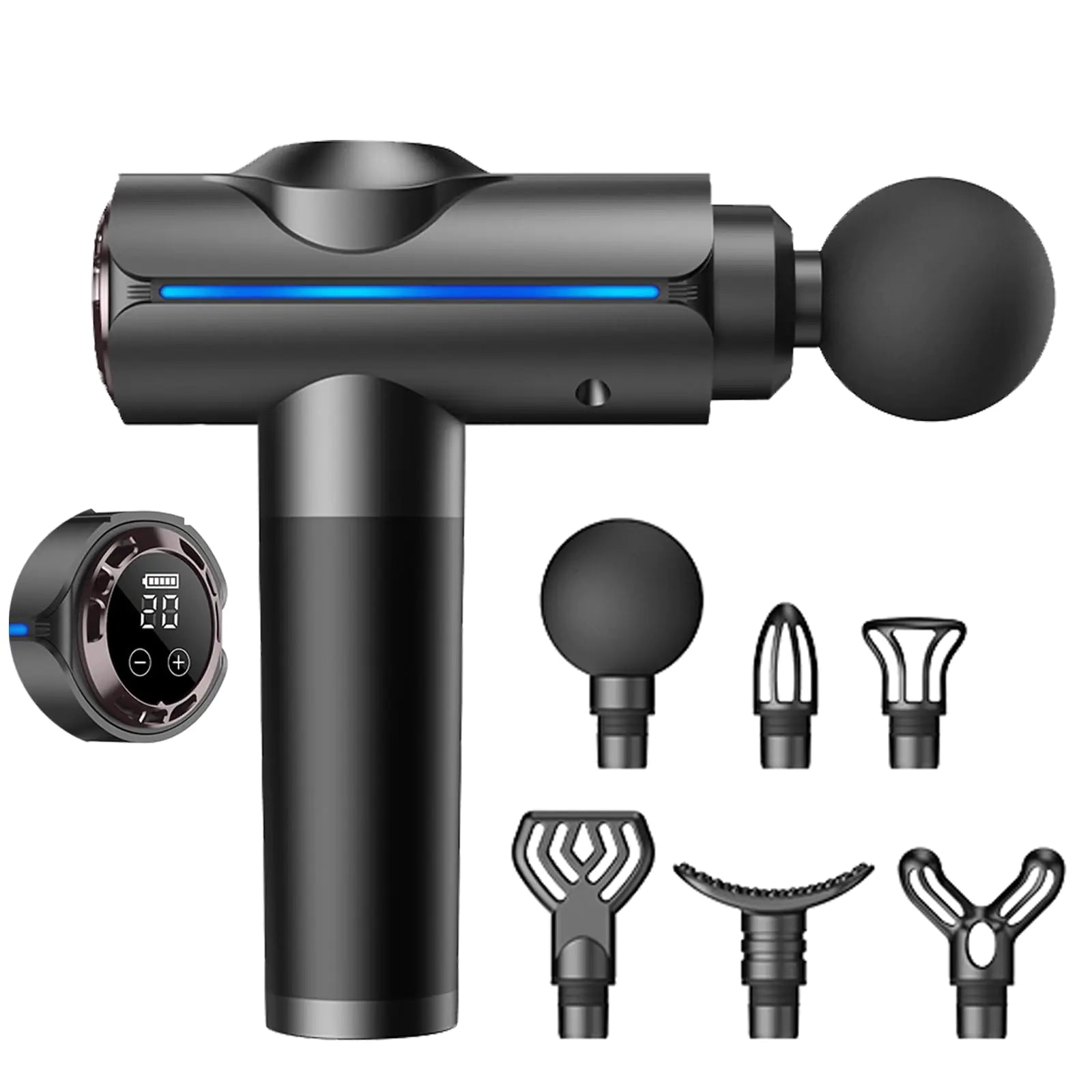 Mini Massage Gun Deep TissueMuscle Massage Gun for Relaxation and Pain Relief After ExerciseElectric Back Massage Gun with 6 Massage Heads Portables