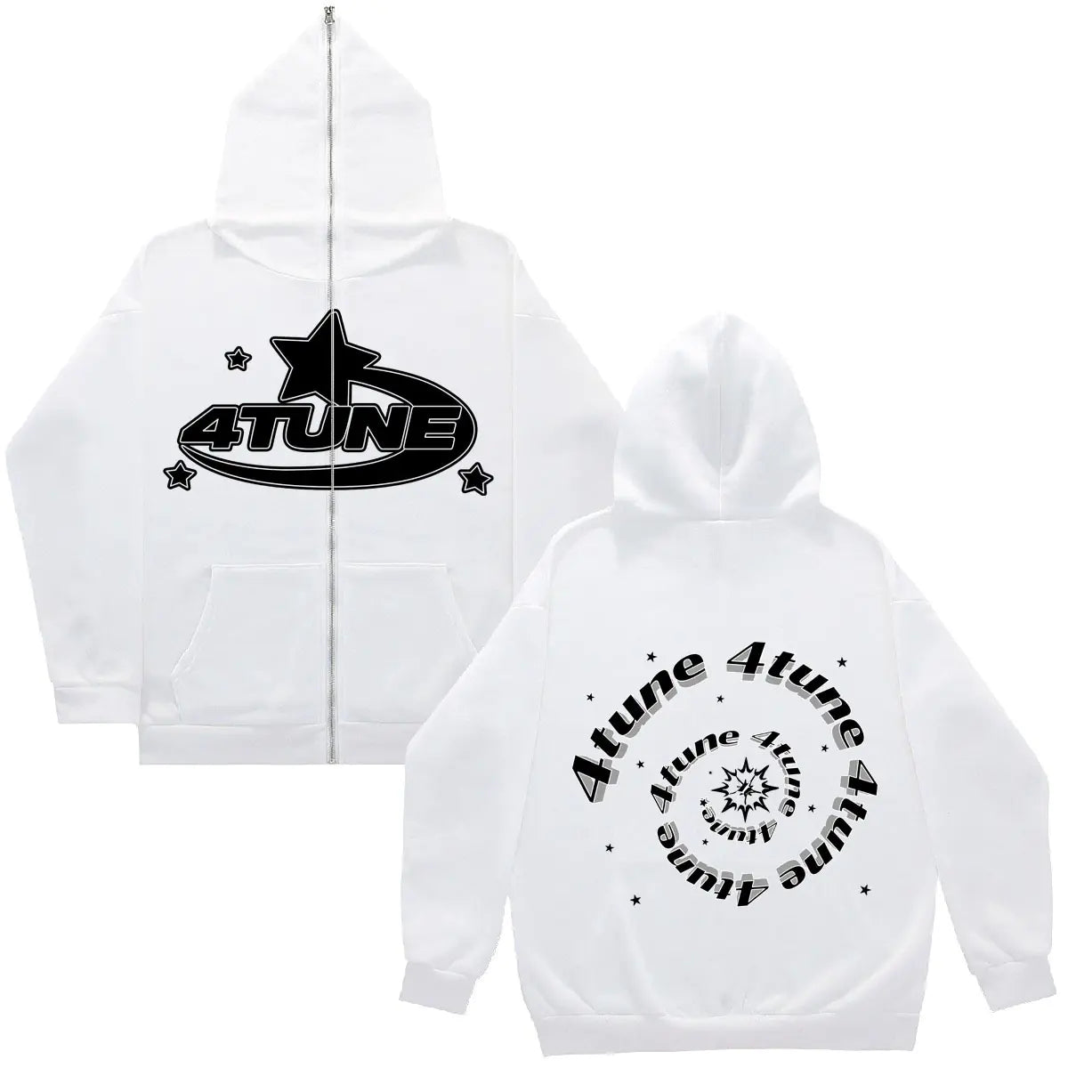 Y2K Style Men's Full-Zip Hoodie Casual Jacket