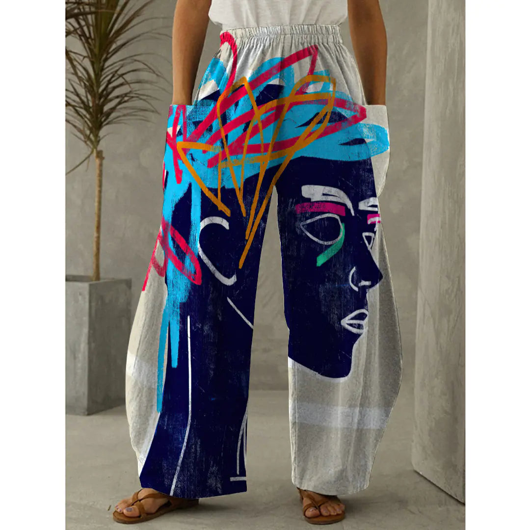 Fashion Graffiti Printed Women's Trousers