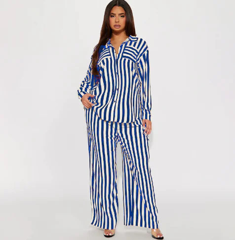 2-Piece Set: Wide Leg Pants and Cotton Linen Outfit