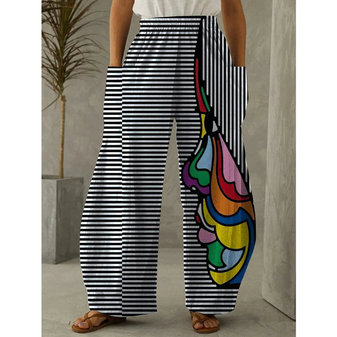 Fashion Graffiti Printed Women's Trousers