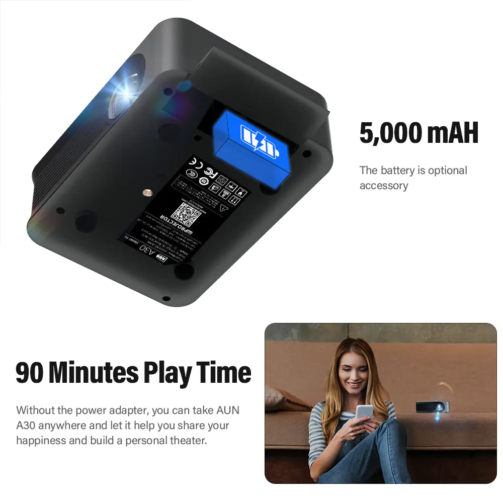 Portable HD Wireless Mini Projector for Outdoors