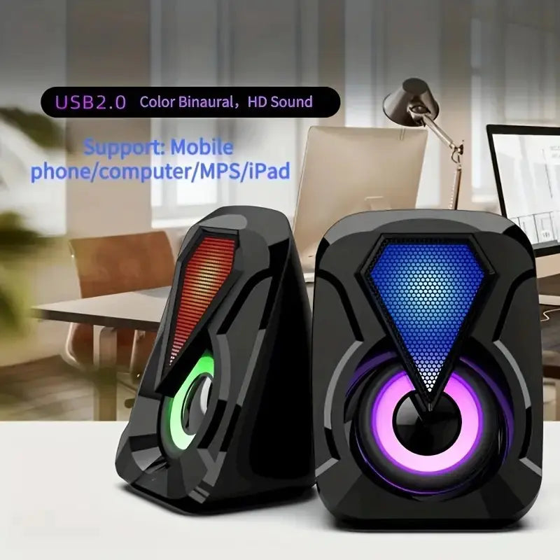 Compact 3W Stereo USB Computer Speakers with Bass