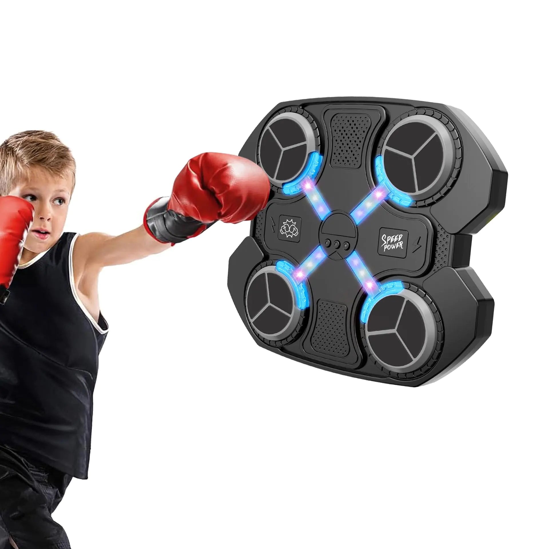Music Boxing Equipment Wall Mount Home Smart Boxing Target Workout Machine Electronic Focus Agility Training Digital Boxing for Kids and boy