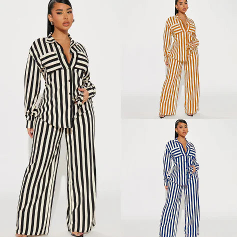 2-Piece Set: Wide Leg Pants and Cotton Linen Outfit