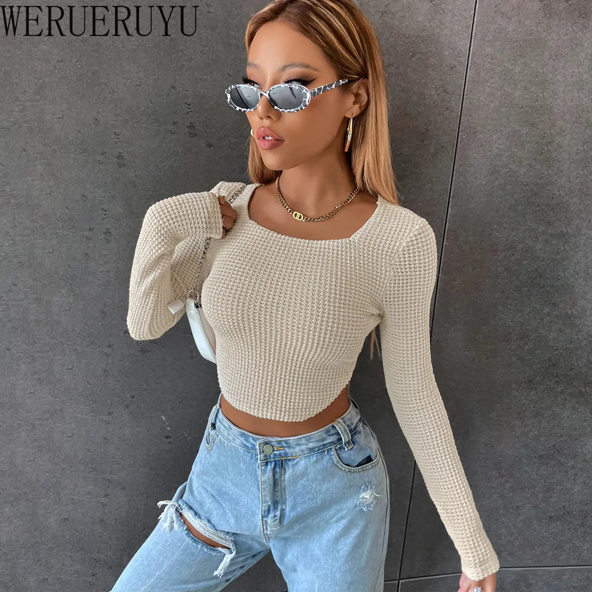 Y2K Knitted Korean Fashion Tight T-Shirt