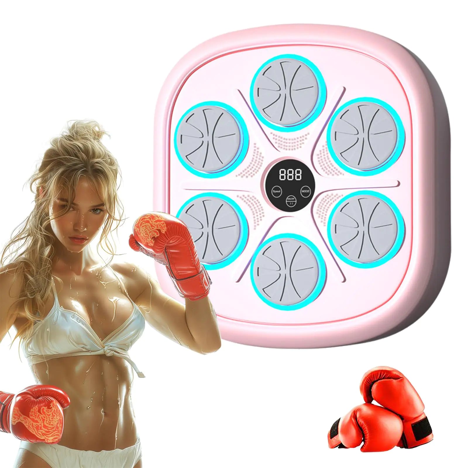 Upgraded version of smart music boxing machine Speed Adjustment Boxing Training Equipments with Boxing Gloves for home adults and children wall target striker reaction indoor electronic target