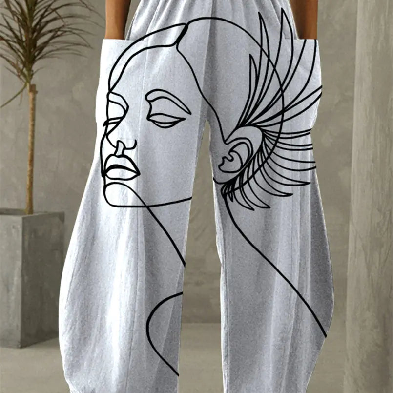 Fashion Graffiti Printed Women's Trousers