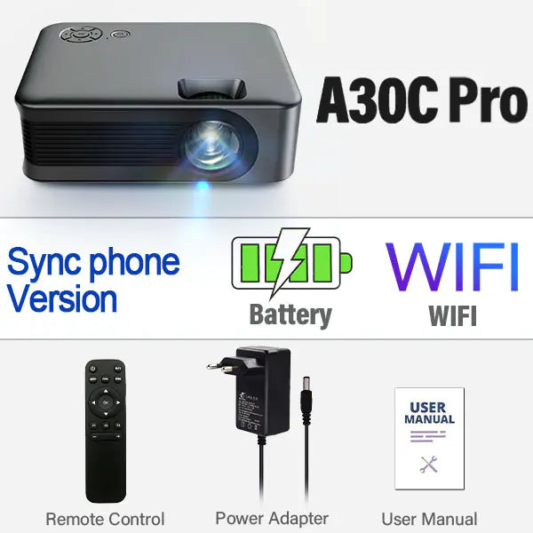 Portable HD Wireless Mini Projector for Outdoors