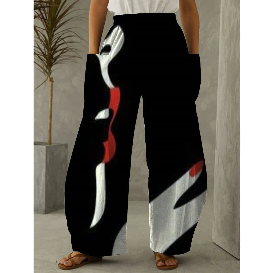 Fashion Graffiti Printed Women's Trousers