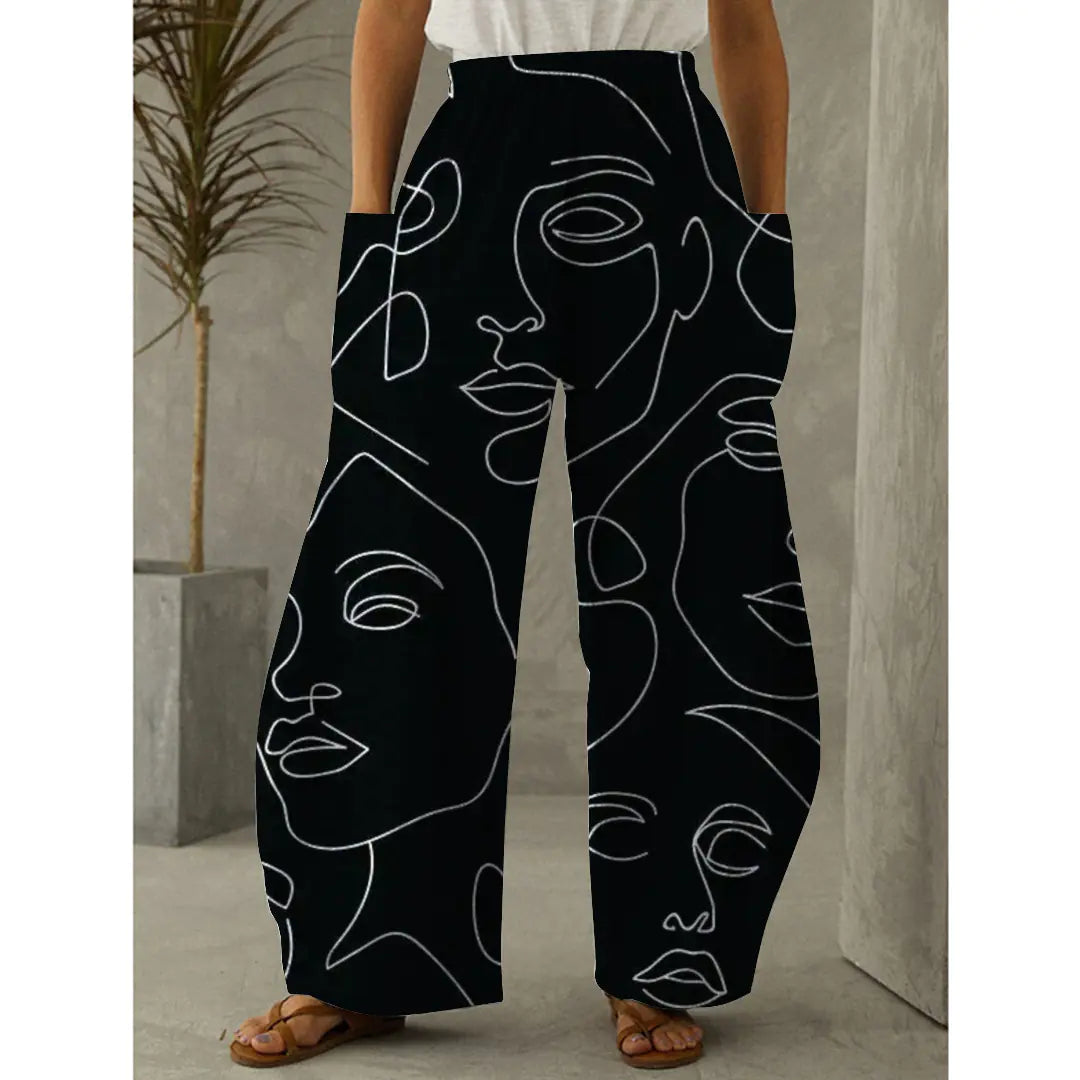 Fashion Graffiti Printed Women's Trousers