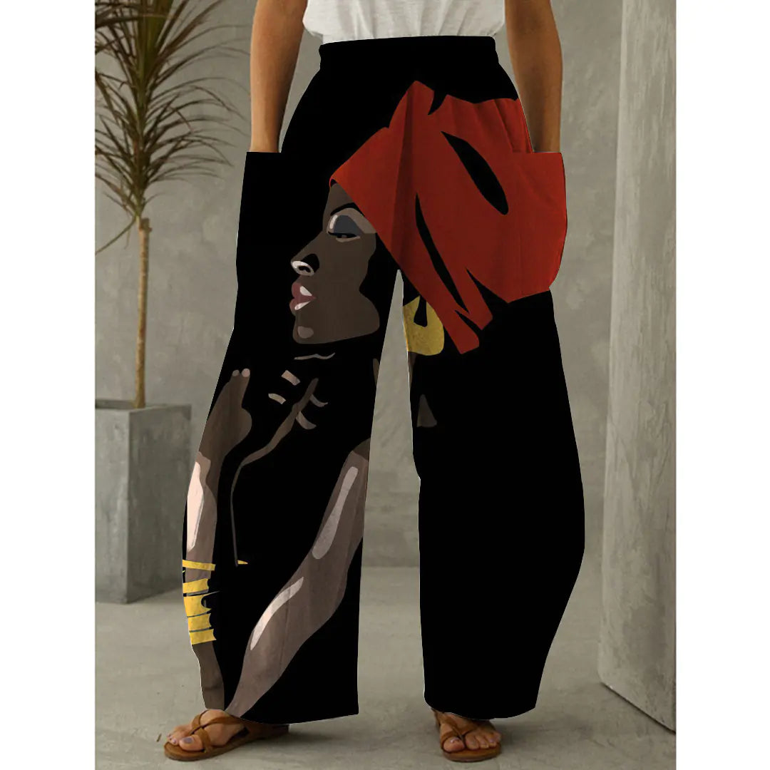 Fashion Graffiti Printed Women's Trousers