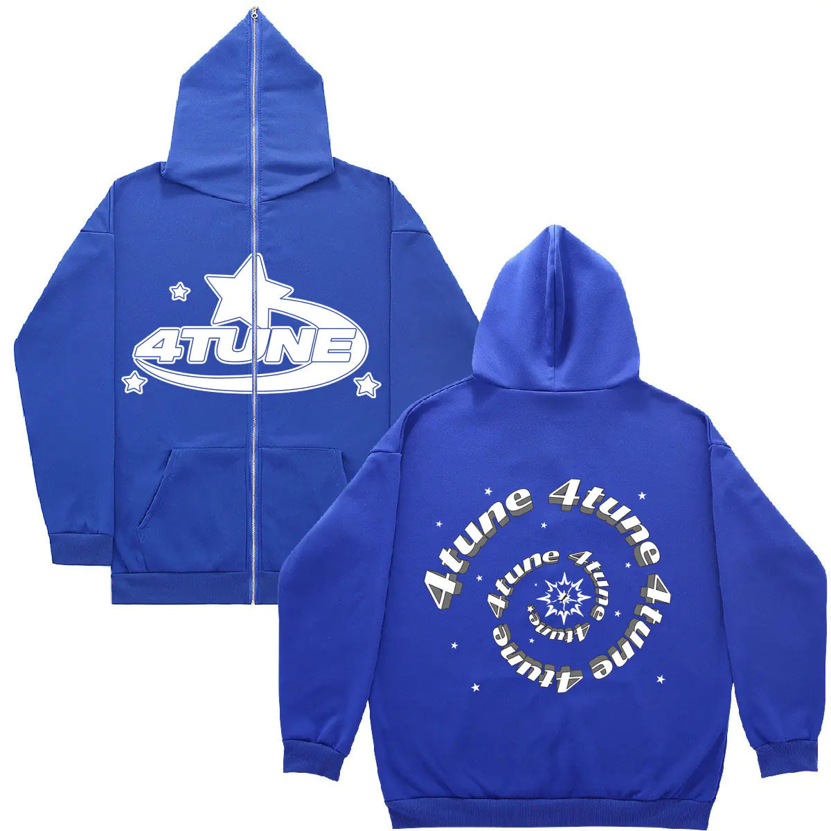Y2K Style Men's Full-Zip Hoodie Casual Jacket