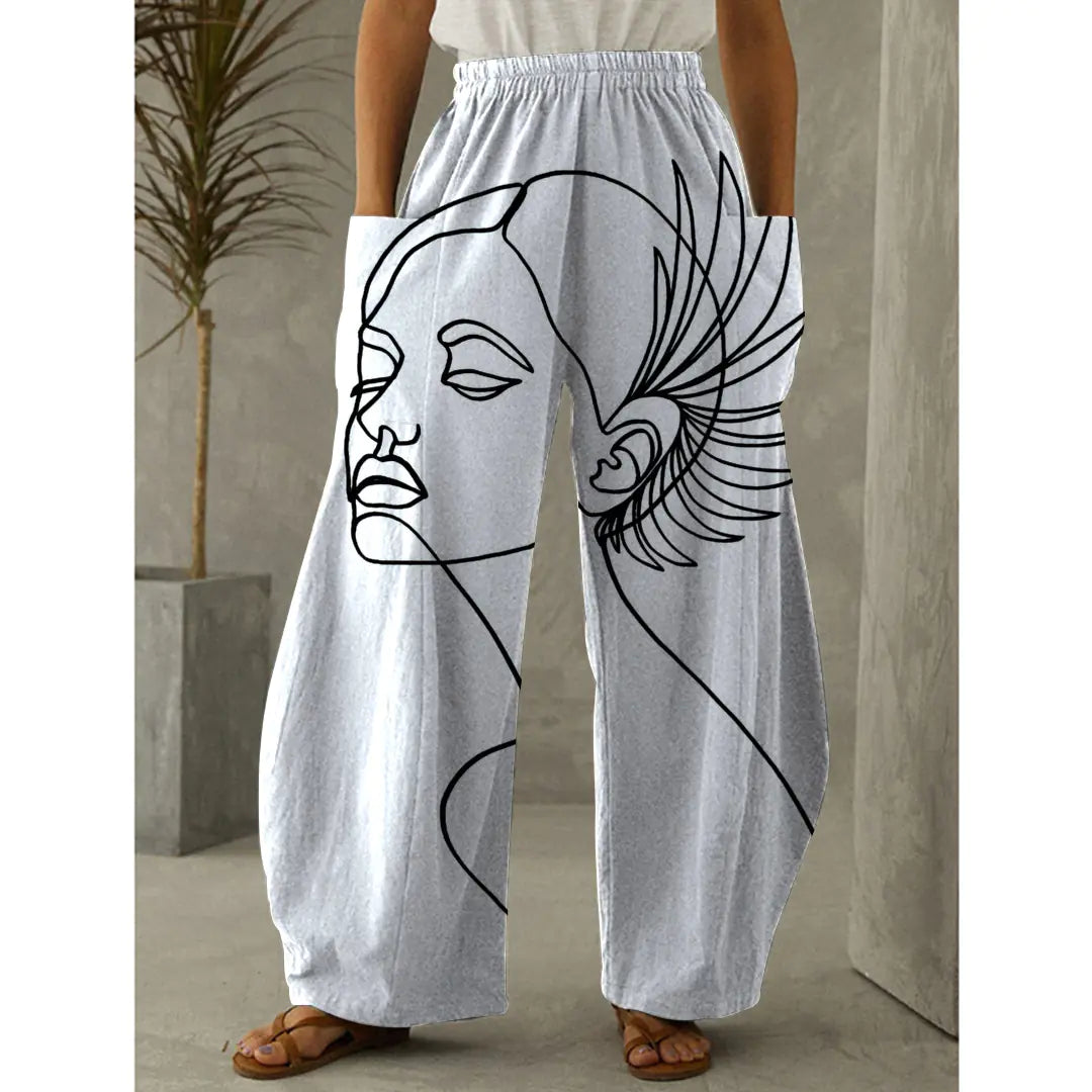 Fashion Graffiti Printed Women's Trousers
