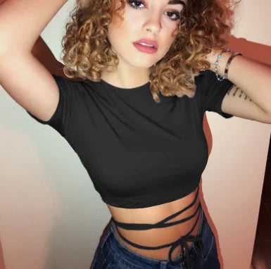 Camiseta de algodón de manga corta con banda para hombre y mujer