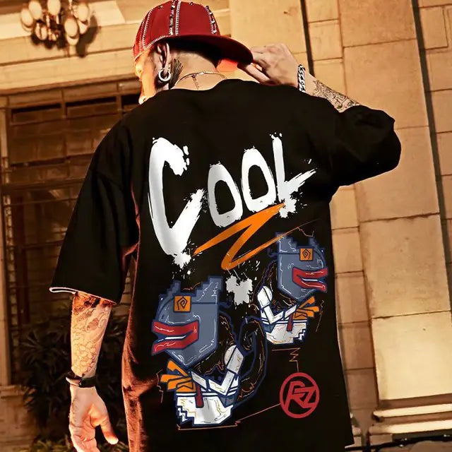 Vintage Y2K Style-Men's Cotton  T-Shirt