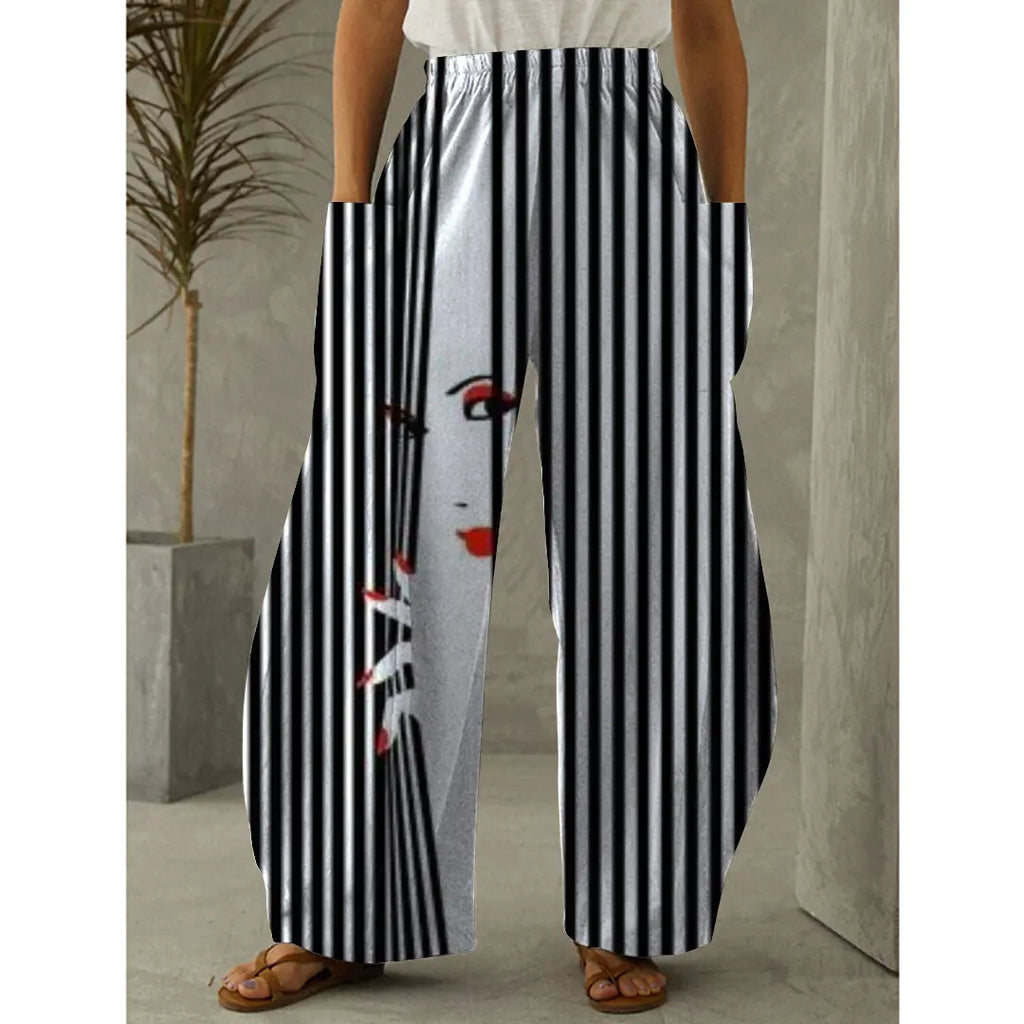 Fashion Graffiti Printed Women's Trousers