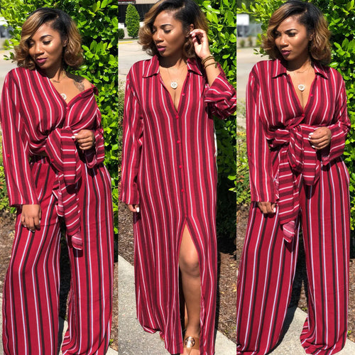 2-Piece Set: Wide Leg Pants and Cotton Linen Outfit