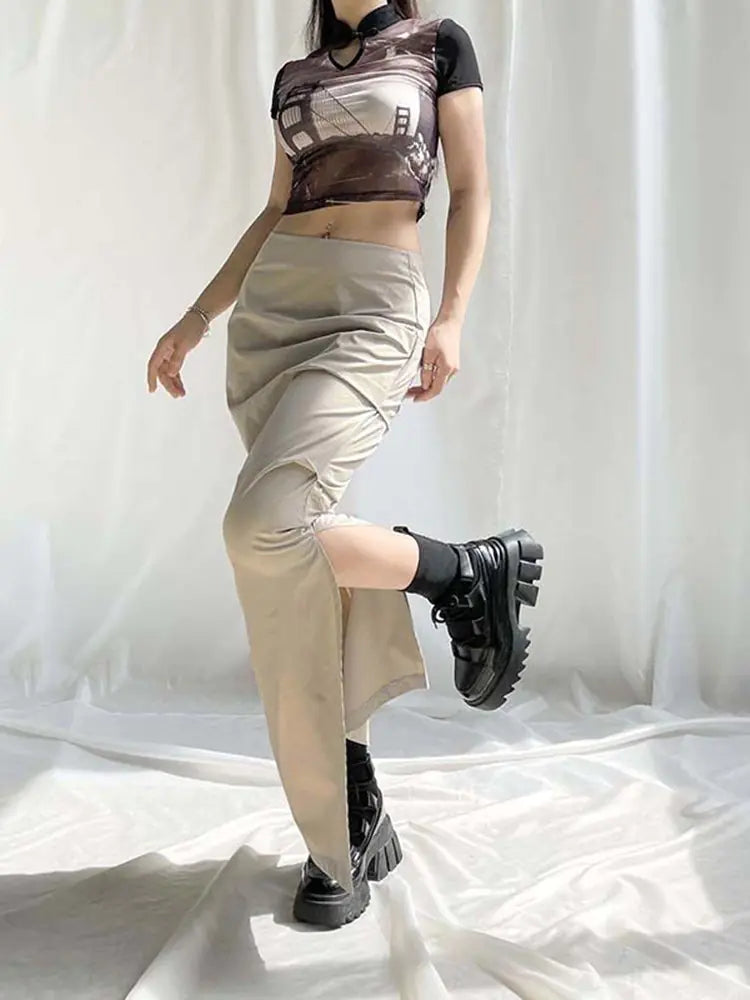 Long fit skirt