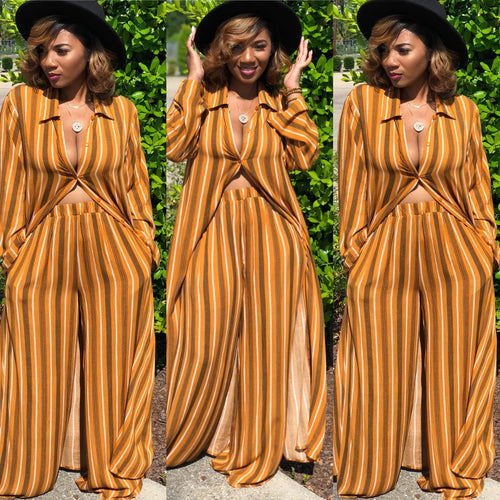 2-Piece Set: Wide Leg Pants and Cotton Linen Outfit