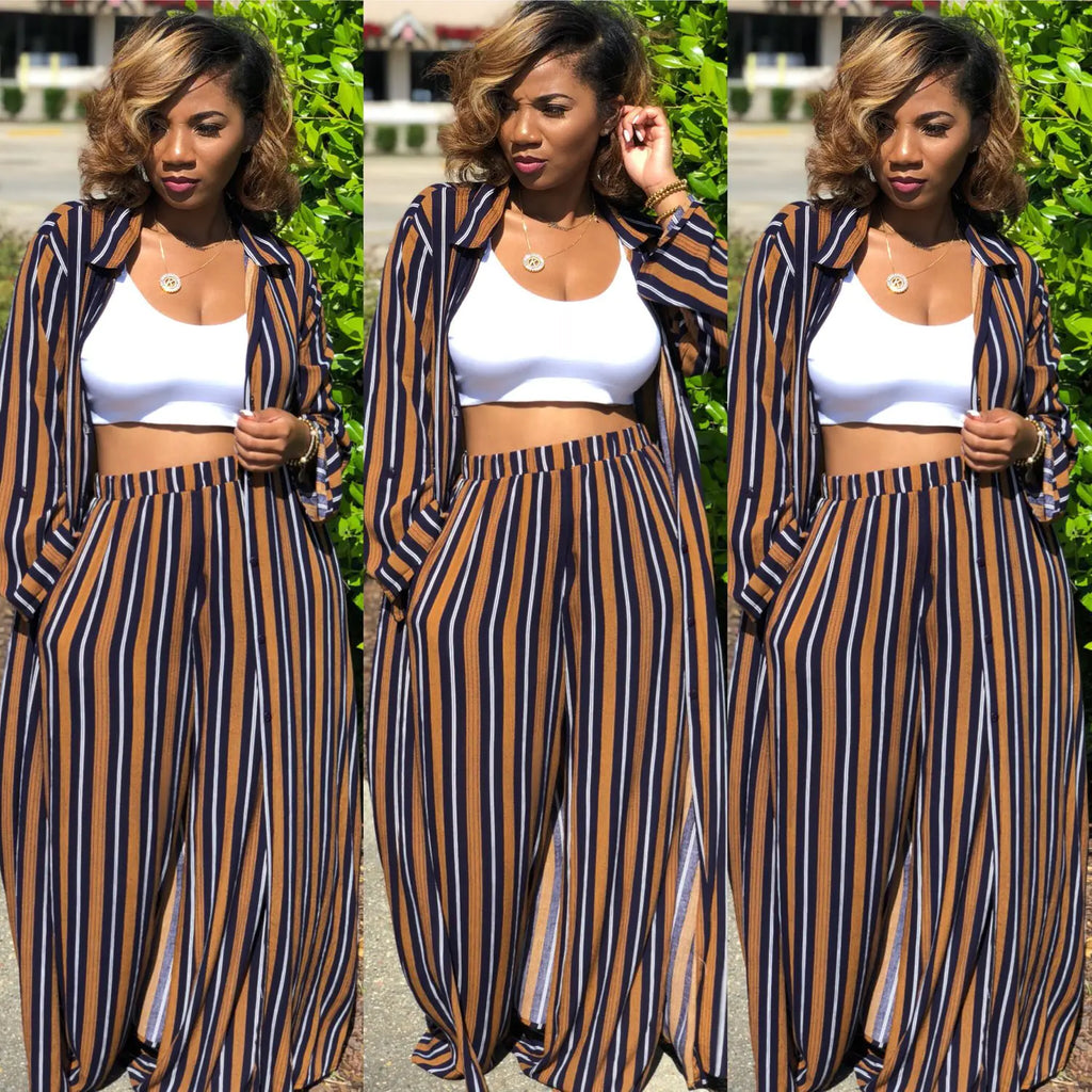 2-Piece Set: Wide Leg Pants and Cotton Linen Outfit