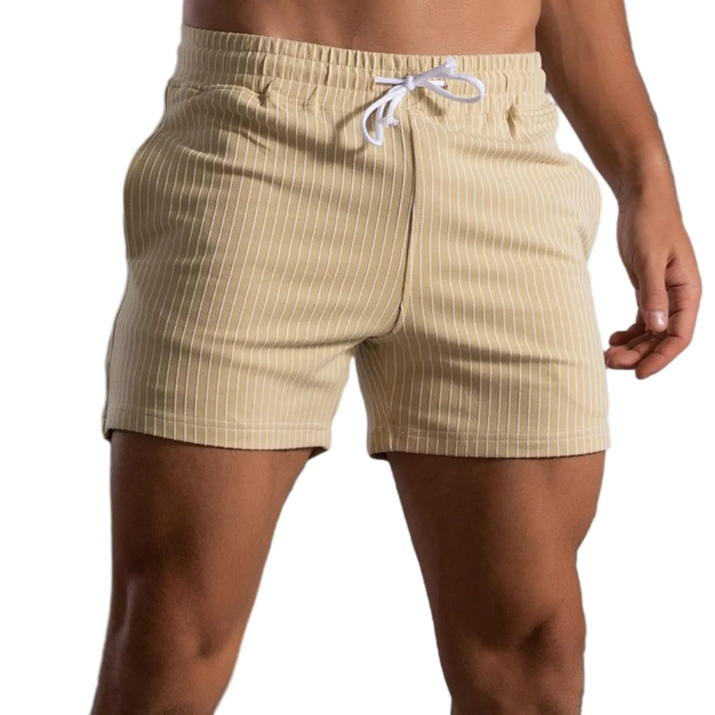Shorts 5" Inseam Stripes Sweat Cotton Shorts