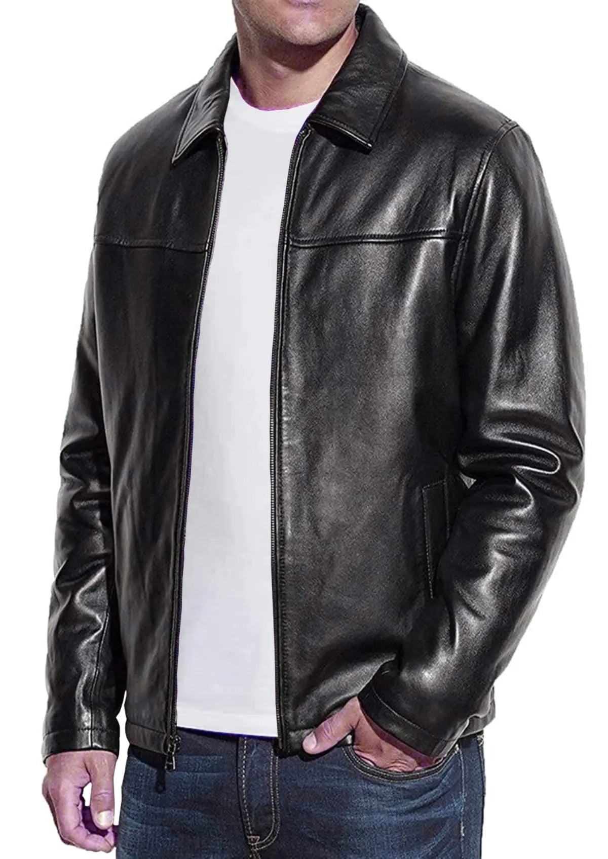 Mens Genuine Lambskin Leather Classic Biker Style Jacket | Biker Jackets Men (S)